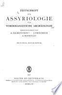 Zeitschrift für Assyriologie und vorderasiatische Archäologie