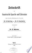 Zeitschrift für neufranzösische Sprache und Litteratur
