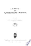 Zeitschrift für Papyrologie und Epigraphik