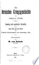 Zur bernischen Kriegsgeschichte des Jahres 1798, Sammlung Aktenstücke herausg. von R. von Erlach